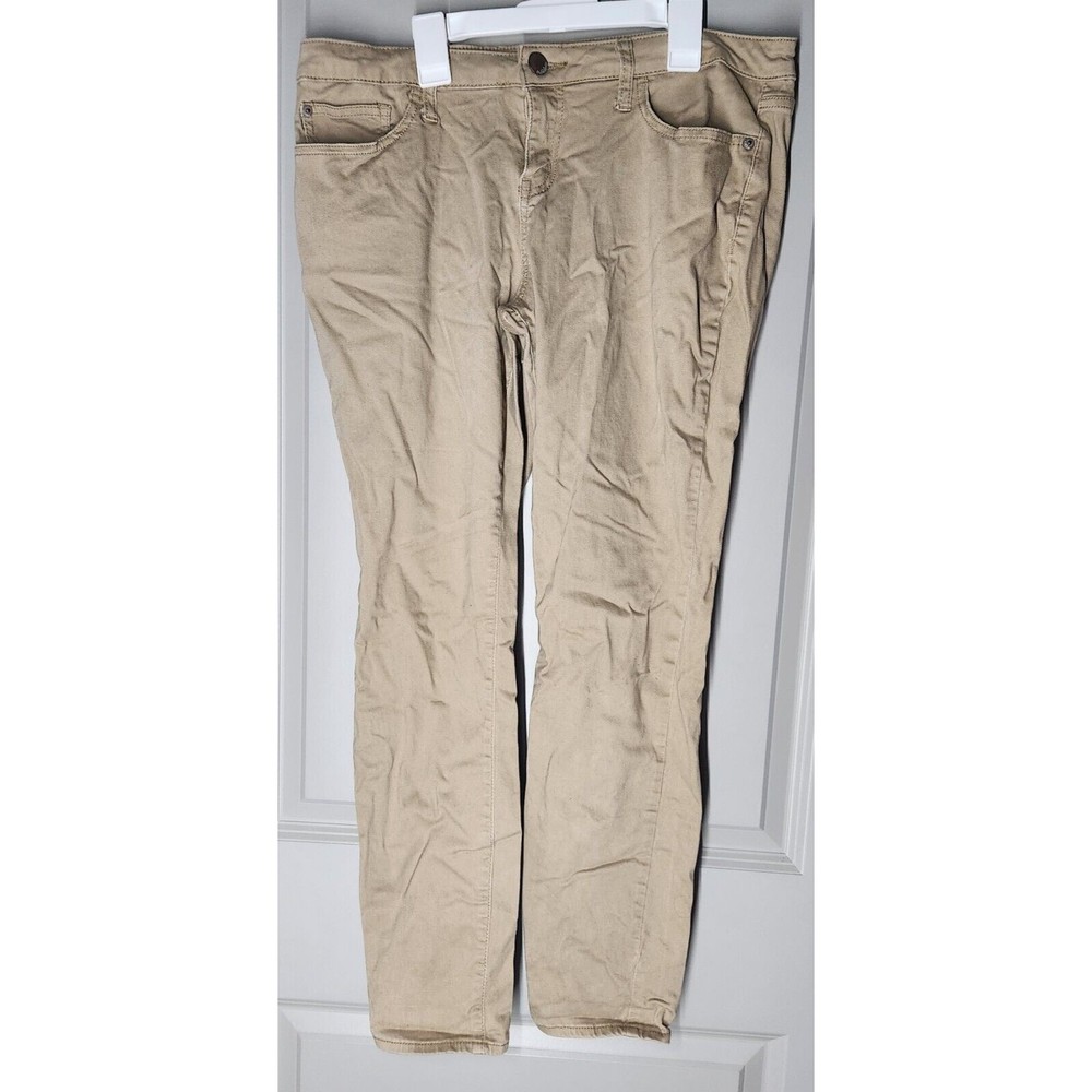 No Boundaries Jean Pants Women Large Size 15 Khaki Tan Brown Low Stretch NOBO